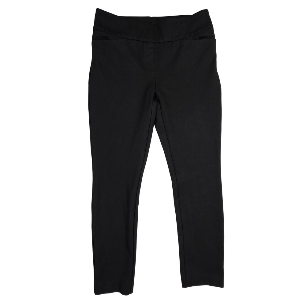 Dalia Black Pull On Tapered Leg Pants Womens Medium Stretch D5185-E906